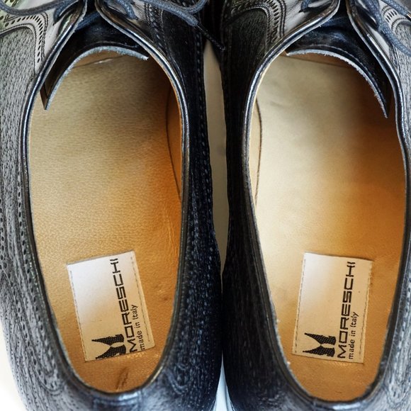Black 10.5 Moreschi lace-up oxfords / wingtips main image 6